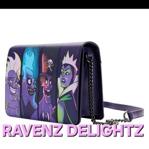 LOUNGEFLY Purple Villains Shoulder Bag